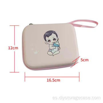 Caja de almacenamiento rosa para decoración de uñas de bebé